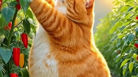 Cat cooking food 🥰🥰🥰
