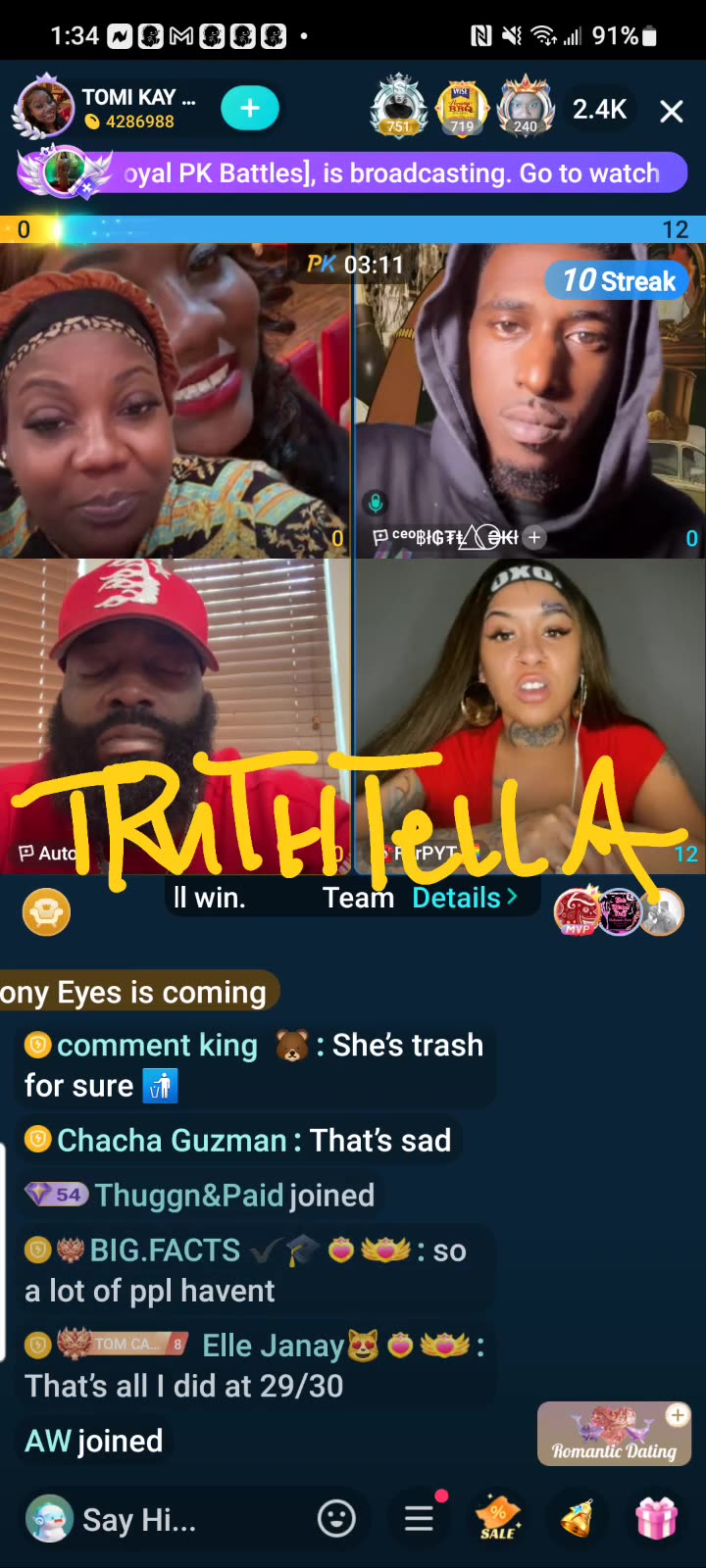 QUEEN TOMIKAY TEAM PK WITH PYT COVERING A BUNCH OF DIFFERENT TOPICS