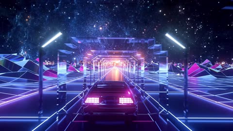 Winter Night Lights On The Road