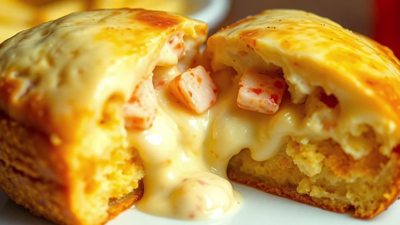 Garlic butter lobster mac brick. Crispy on the outside, molten lobster mac and cheese on the inside.