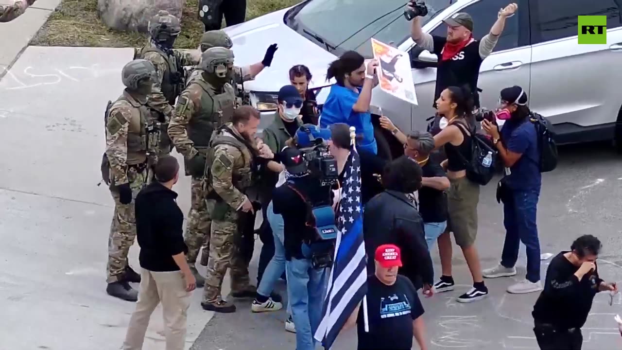 Rioter tears agent hair OUT OF BEARD