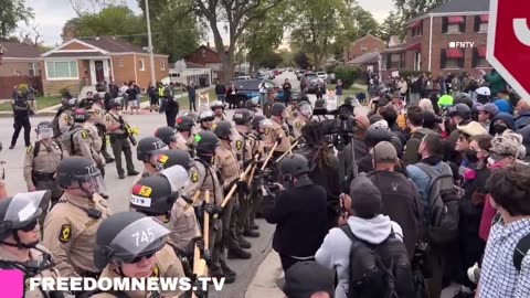 Arrest made as Anti-Ice protestors clash with Illinois State Troopers outside ICE detention center