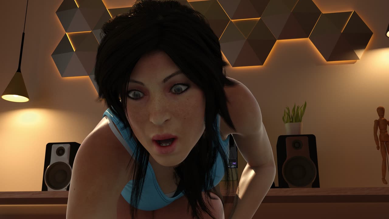 Lara Splits her Shorts (No UW)