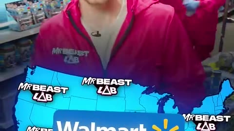 Mr beast famous restocking at Walmart