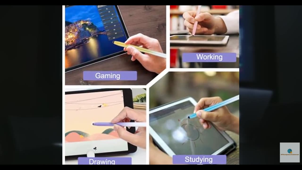 HJZHII 4 Pcs Stylus Pen for Touchscreen, 2-in-1 Tablet Pen High Precision Sensit