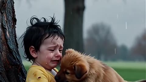 Tiny Baby Meets Brave Puppy 😭🐶 The Ending Will Melt Your Heart! #viral #shorts #SadToHappy