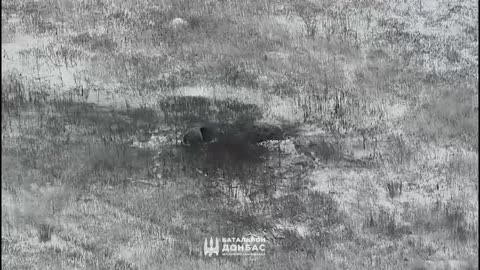 Russian Soldier Resorting to Throwing Snowballs At Ukrainian Drone