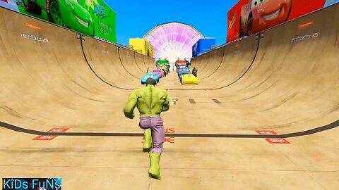 Children's educational animation superhero Spiderman superman Car driving Avenger