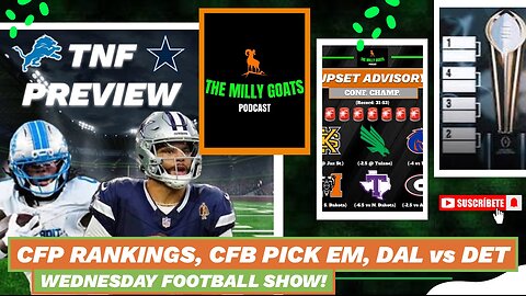 CFP Rankings Reaction, Lions + Cowboys Preview, & CFB Week 15 Pick ‘Em