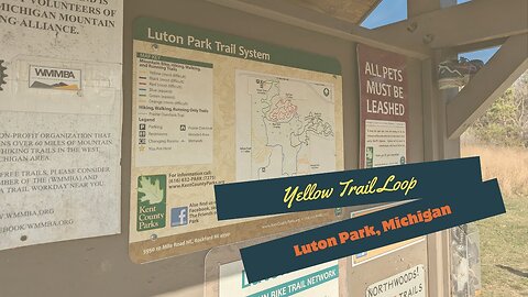 Yellow Trail at Luton Park, Sunny Fall Hike | Full Hike POV | Hiking ASMR, Nature ASMR | Kent, MI