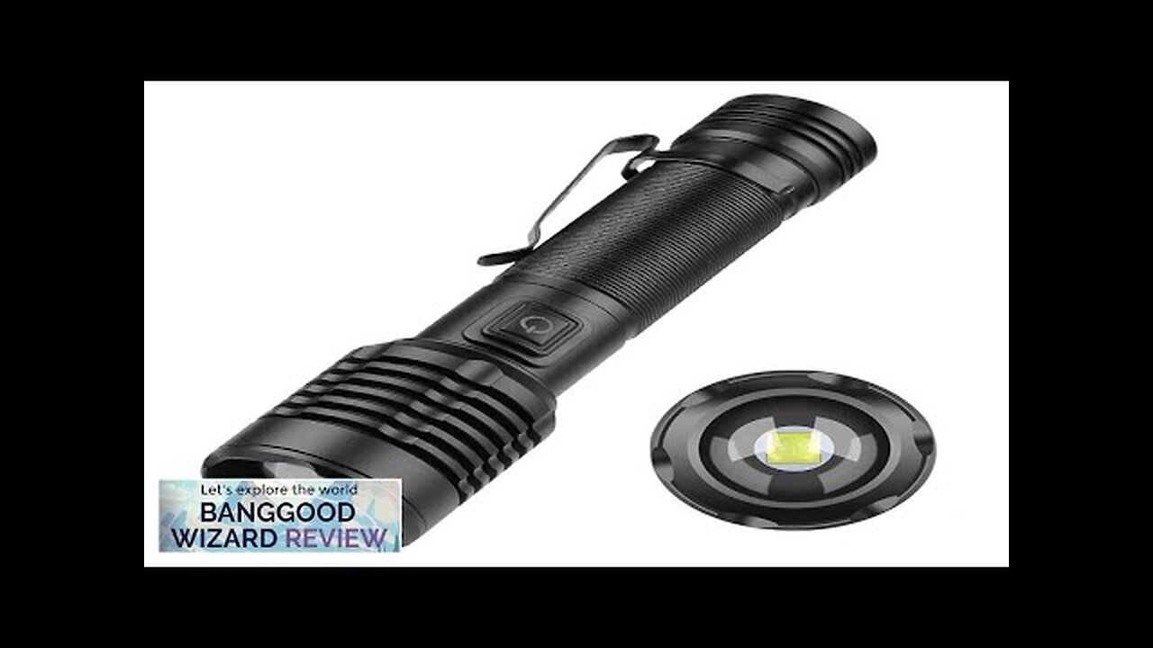 800LM XHP50 LED Powerful Flashlight Type-C Rechargeable Zoomable Flash Light Power By Review