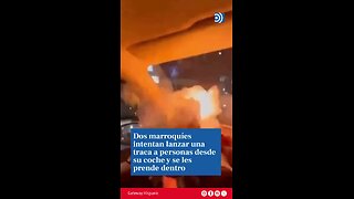 2 marroquíes intentan encender un explosivo contra civiles pero explota dentro de su coche