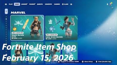 Fortnite Item Shop|February 15, 2026(*New* Magik & Luna Snow Bundles)