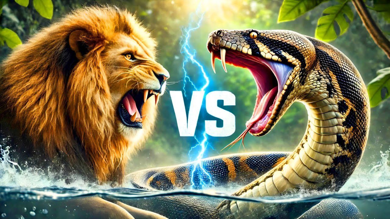 "High Altitude Hunt: Lion vs Goat 🏃‍♂️💥"