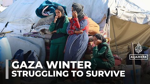 Displaced Palestinians struggle to survive as winter weather takes hold in Gaza