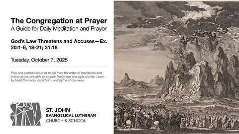 God’s Law Threatens and Accuses—Ex. 20:1-6, 18-21; 31:18