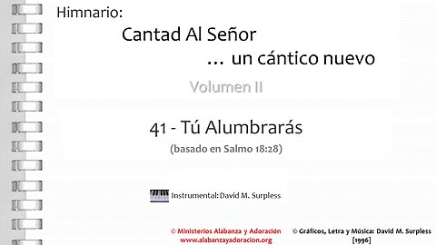 Himnario: Cantad al Señor...un cántico nuevo | Vol. 2 | 41 Tú Alumbrarás (Instrumental)