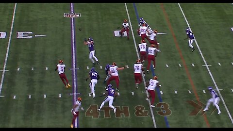 Minnesota Vikings Van Ginkel tips interception to himself for the touchdown. Jayden Daniels