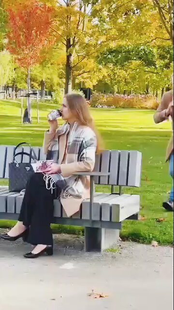 girl surprise who putting the rose