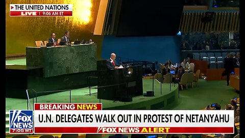UN delegates walk out of Benjamin Netanyahu's speech