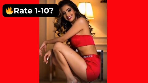 🔥 Rate Her Body in This Short Red Skirt & Top 1-10? 😍 Supermodel 4K