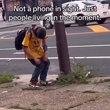 Not a phone in sight just people living in the moment