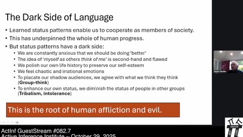 ActInf GuestStream 082.7 ~ Robert Worden "Language and Human Nature"