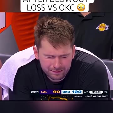 Luka Doncic CRIES on the bench after Los Angeles Lakers blowout loss to Oklahoma City Thunder 😳