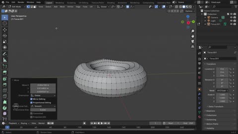 أول دونات لي في Blender 🍩