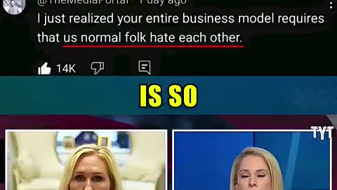 Their entire business model requires that us normal folks hate each others.