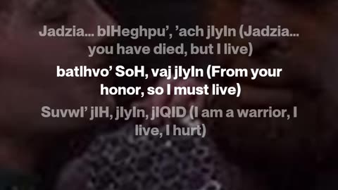batlh Hegh, ’ach jIyIn (She Died with Honor, but I Must Live) 2