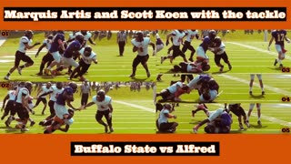 Prototype 320: Buffalo State's Marquis Artis and Scott Koen with the tackle vs Alfred