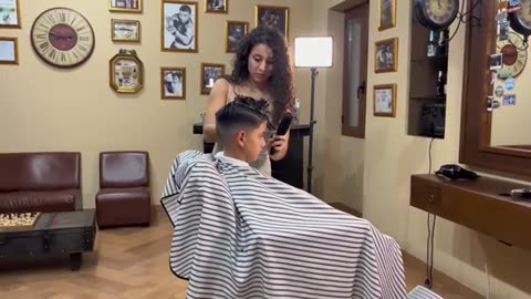 Female body lady message to child