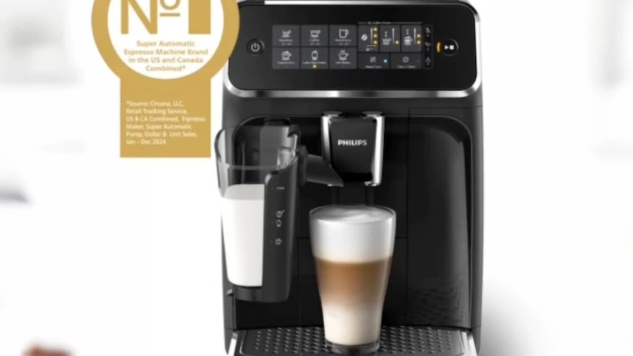 Philips 3200 Series Fully Automatic Espresso Machine, LatteGo Milk Frother, 5 Coffee Varieties