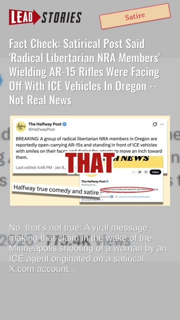 Fact Check: Satire Said 'Radical Libertarian NRA Members' Wielding AR-15s Facing Off With ICE