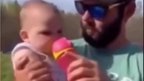 When the baby learn what to say after a good sip