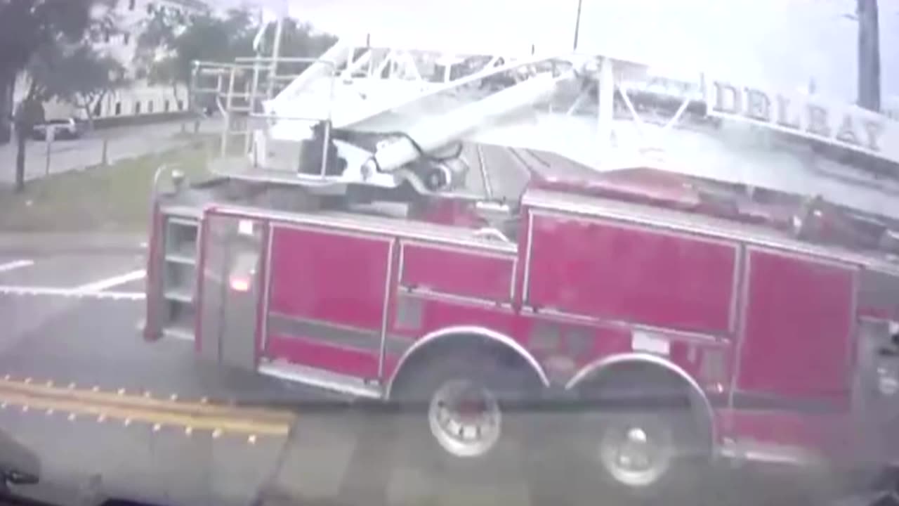 Train dashcam shows moments before fire truck collision in Florida