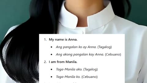 English to Tagalog and Cebuano Translation - Introducing Oneself