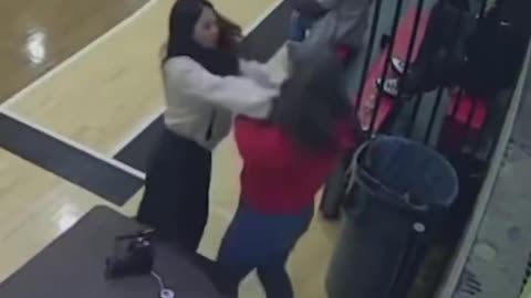 Two mothers fight at elementary school basketball game, caught on camera