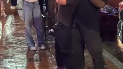 Make this racist bouncer famous. I think he should get assault charges.