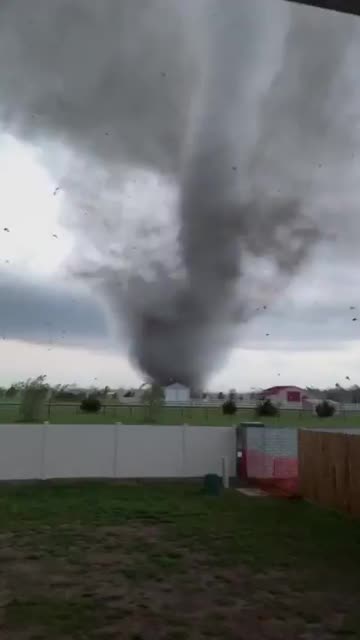 Man continues to film tornado right up until it swallows his yard