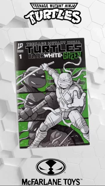 TMNT 5in Figure with Comic – Leonardo (Black White & Green Variant) [McFarlane Toys]
