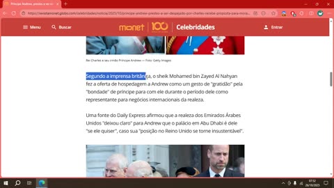 Príncipe Andrew, prestes a ser despejado por Charles, recebe proposta para morar em palácio luxuoso