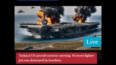 US Aircraft Carriear Carreing 95 Secret Flights Jets Was Destroyed By Houthies 🚀💀