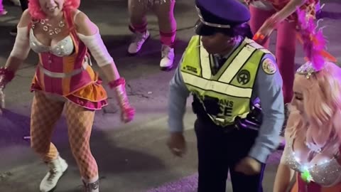 NOLA Mardi Gras Dancing Police Officer