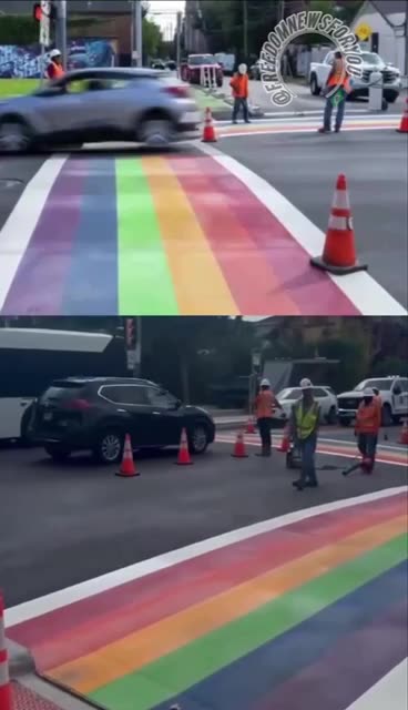 Houston repinta primeira faixa de pedestres com as cores do arco-íris no Texas