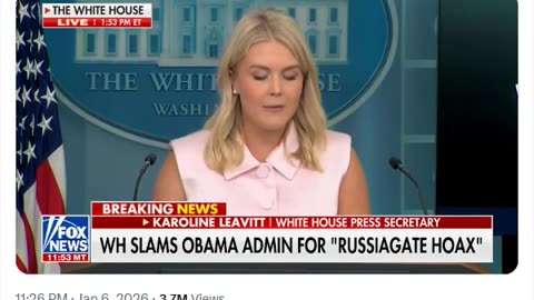 Barack Hussein Obama attempted to overthrow the United States government in 2016 - Leavitt