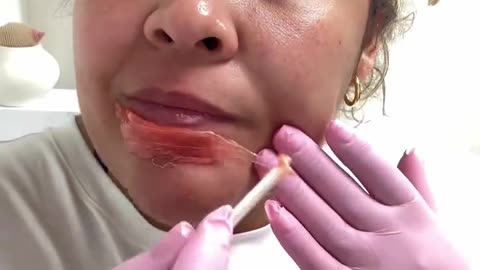 Upper Lip & Chin Waxing Using Sexy Smooth Tangerine Tease Hard Wax by @adriiskiin | Gentle Face Wax