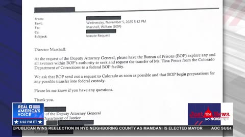 BREAKING: DAG BLANCHE HAS ASKED THE BUREAU OF PRISONS TO MOVE TINA PETERS