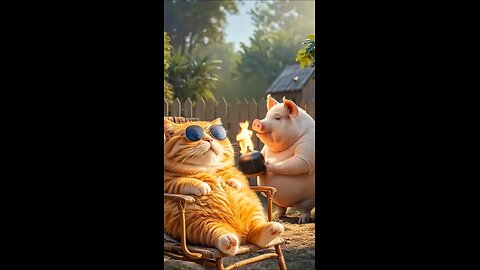 This pig is really audacious.#viralcatvideo #new video #pigkillcat viral Catt video comedy video